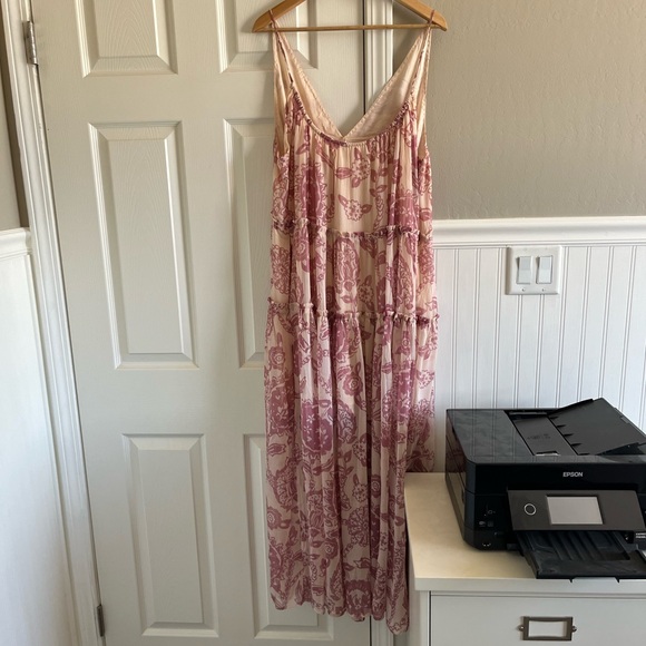 NWT Free People Julianna Maxi Dress Ivory/Blush Sz. XL 🌸 - Picture 2 of 5